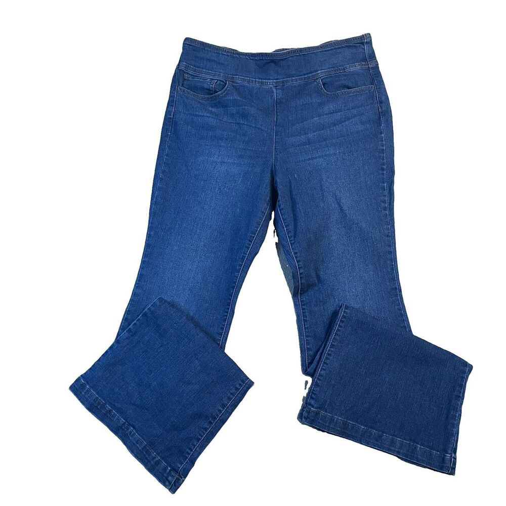Sofia Jeans Melisa Flare Jeans Womens 16 Blue Pull On High Rise Stretch Denim